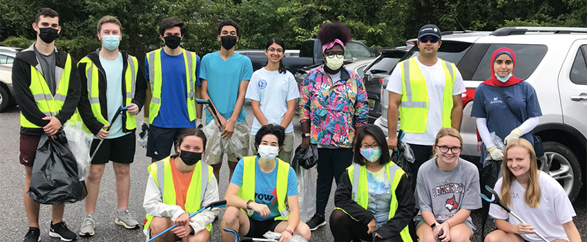 Our AED Members Cleaning Trash in the Local Community